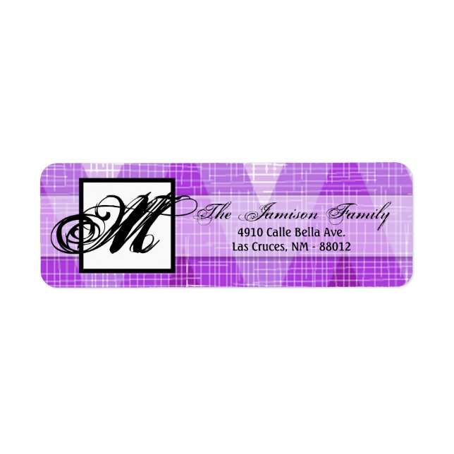 .75"x2.25" Return Address Label Ombre Purp Chevron (Front)