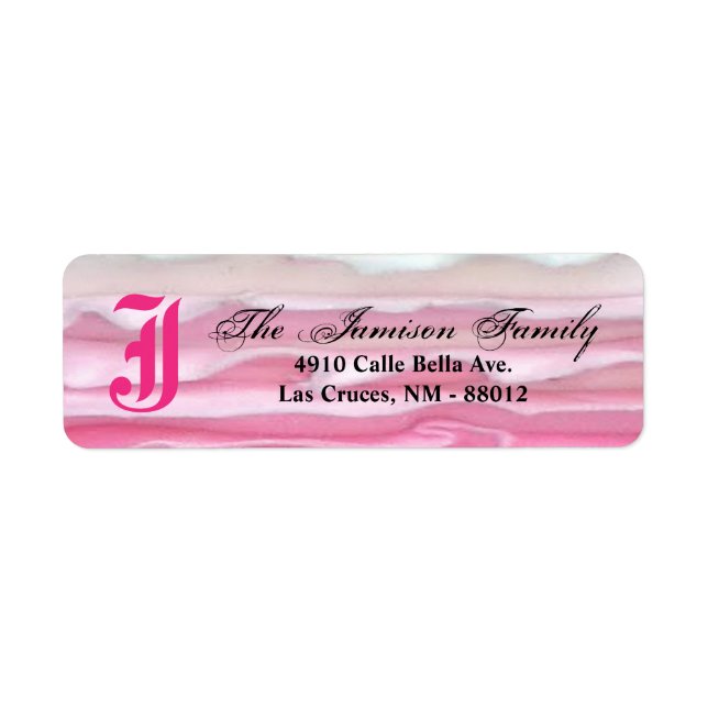 .75"x2.25" Return Address Label Ombre Stripe Pink (Front)