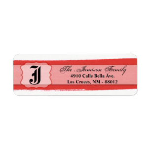 .75"x2.25" Return Address Label Ombre Stripe Red