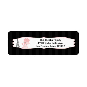 .75"x2.25" Return Address Label - Pink Poodle Pari