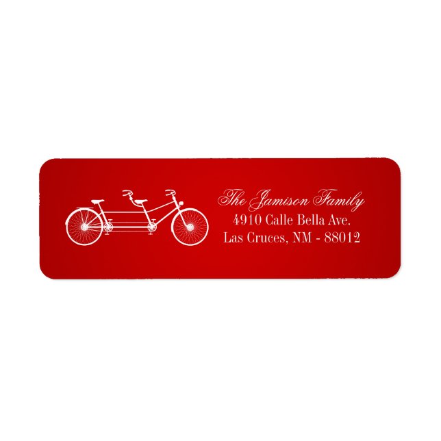 .75"x2.25" Return Address Label Red Double Bike (Front)