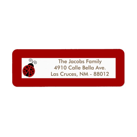 .75"x2.25" Return Address Label Red Ladybug