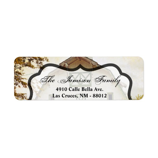 .75"x2.25" Return Address Label Sunset Barn Countr (Front)
