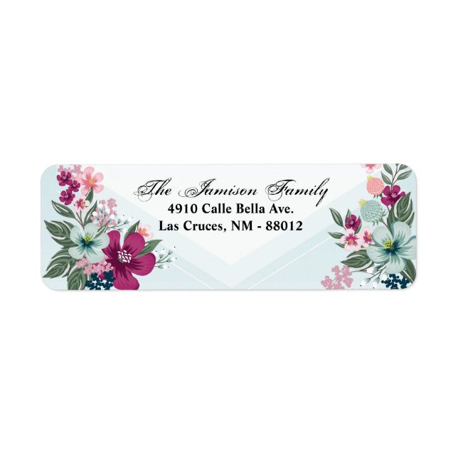 .75"x2.25" Return Address Label Tropical Flower on (Front)