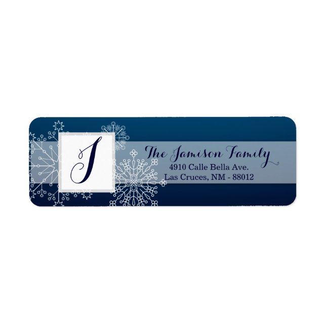 .75"x2.25" Return Address Label Winter Snowflakes (Front)