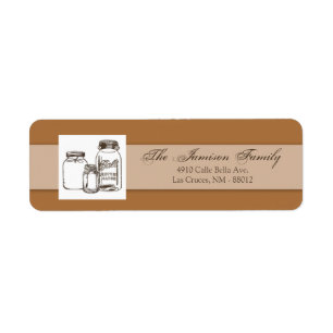 .75"x2.25" Return Address Mason Jar Country Rustic Label