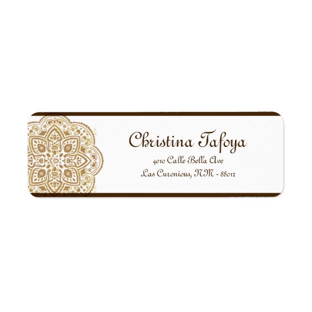 .75"x2.25" Return Address Moroccan Party Label (Front)