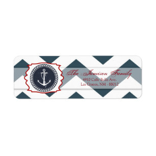.75"x2.25" Return Address Nautical Anchor Compass Label