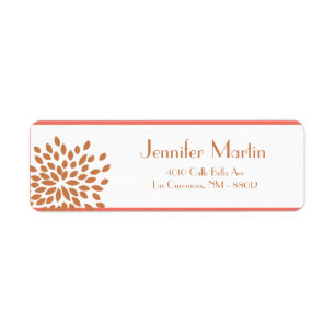 .75"x2.25" Return Address Pink and Brown Floral Label