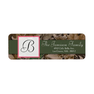 .75"x2.25" Return Address Pink Browning Camo Label
