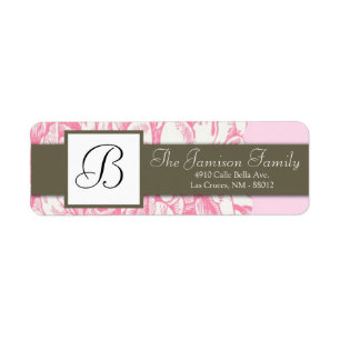 .75"x2.25" Return Address Pink Lace Floral Label