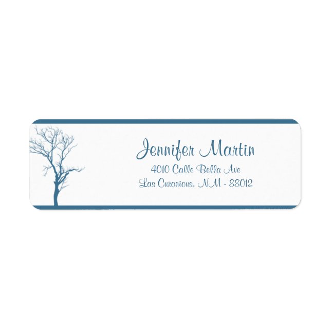 .75"x2.25" Return Address Winter Blue Christmas Label (Front)