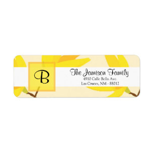 .75"x2.25" Return Address Yellow & Cream Floral Label