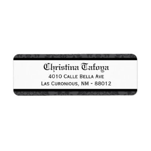 .75" x 2.25" Return Address Black Grey Formal Goth Label