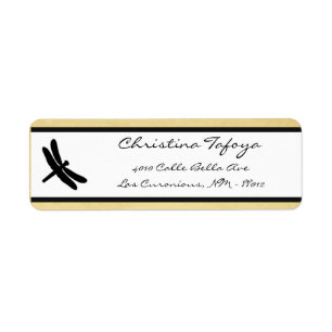 .75" x 2.25" Return Address Cattail/Dragonfly Silh Label