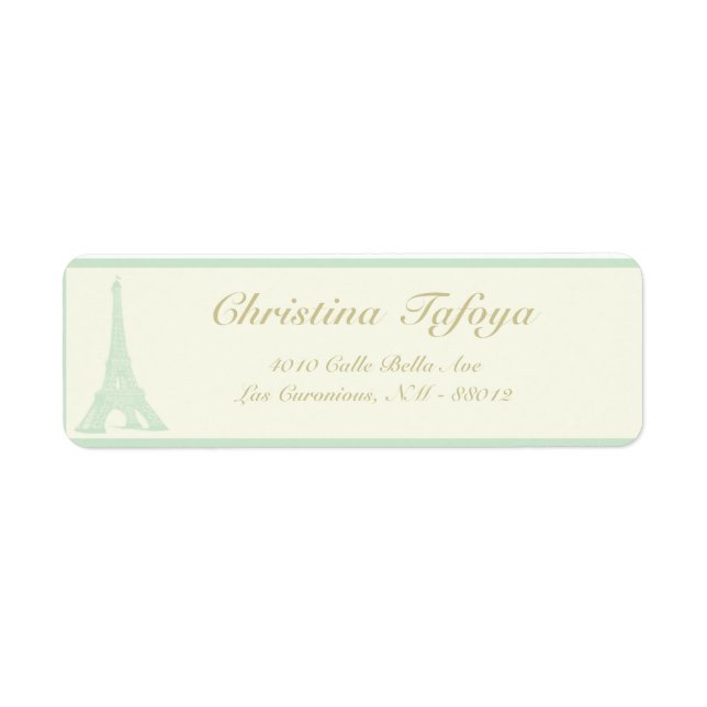 .75" x 2.25" Return Address Damask Paris Label (Front)