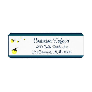 .75" x 2.25" Return Address Fireflies / Mason Jars Label
