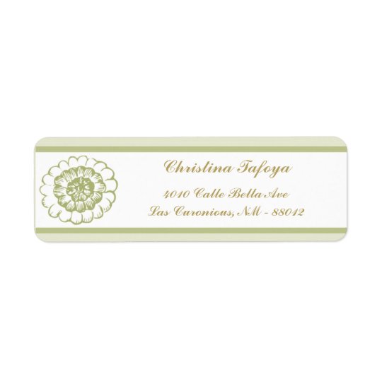 .75" x 2.25" Return Address Green Gerbera Daisy Fl Return Address Label