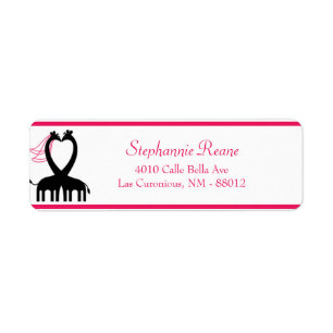 .75" x 2.25" Return Address Hot Pink/Black Giraffe Label