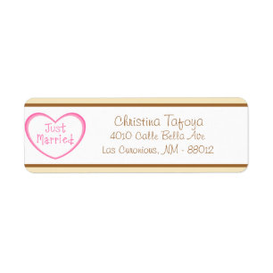 .75" x 2.25" Return Address Just got Married Coupl Label