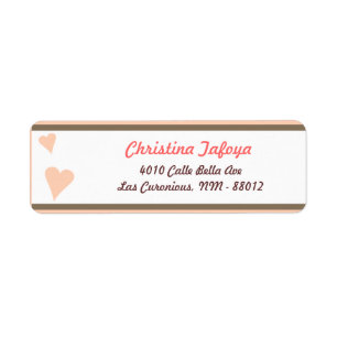 .75" x 2.25" Return Address Light Coral Pink/Brown Label