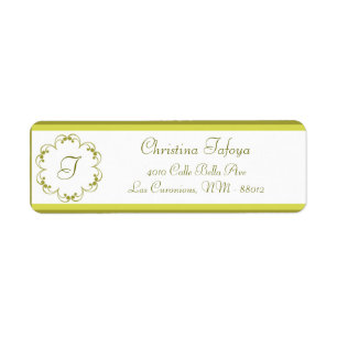 .75" x 2.25" Return Address Light/Olive Green Chan Label