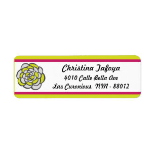 .75" x 2.25" Return Address Lime Green/Hot Pink Fl Label