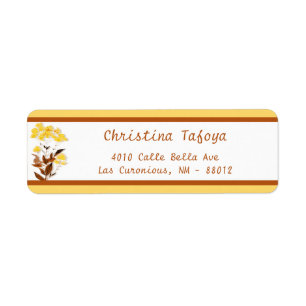 .75" x 2.25" Return Address Mustard Yellow Poppy F Label