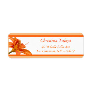 .75" x 2.25" Return Address Orange Tiger Lilly w/S Return Address Label
