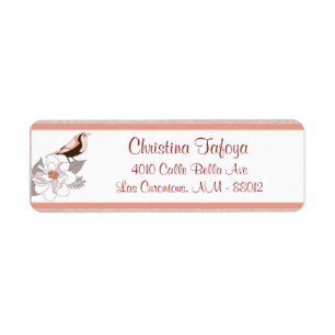 .75" x 2.25" Return Address Pink/Brown Floral Love Label