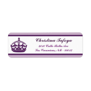 .75" x 2.25" Return Address Royal Purple Crown/Swi Return Address Label