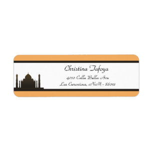 .75" x 2.25" Return Address Taj Mahal Sunset Orang Label