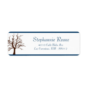 .75" x 2.25" Return Address Twinkling Snow / Tree Label