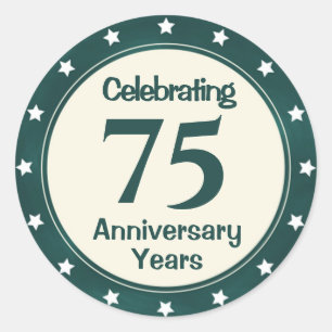 75 Year Anniversary Classic Round Sticker