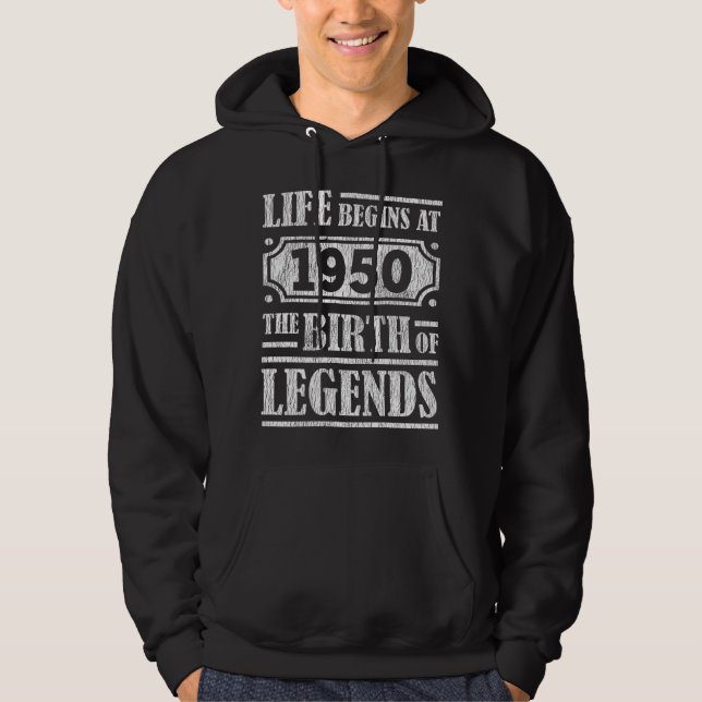 75 Year Old 1950 Birth Of Legend 75th Birthday Hoodie (Front)