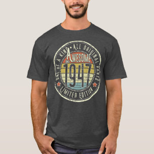 75 Year Old Awesome Since 1947 75th Birthday Retro T-Shirt