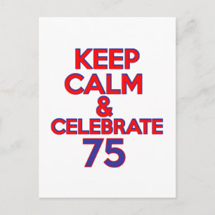 75 year old birthday design postcard