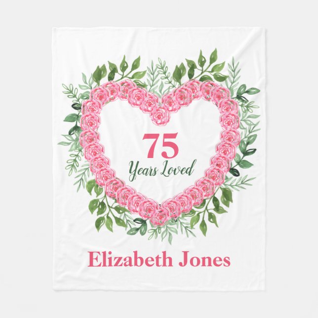 75 Years Loved 75th Birthday Blanket (Front)
