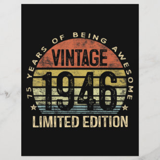 75 Years Old Gifts Vintage 1946 Birthday Custom Letterhead