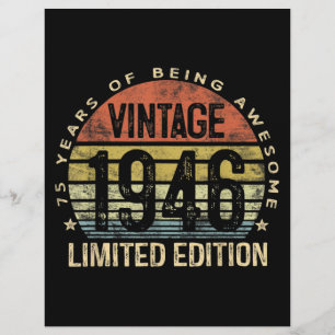 75 Years Old Gifts Vintage 1946 Birthday Flyer
