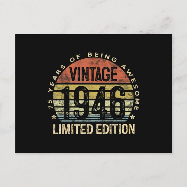 75 Years Old Gifts Vintage 1946 Birthday Postcard (Front)