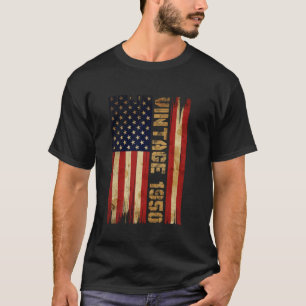 75 Years Old Vintage 1950 American Flag 75th Birth T-Shirt