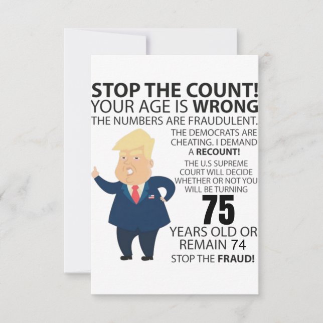 75 Years Trump Happy Birthday Present Funny (Front)