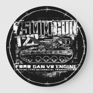 75mm gun T22 Large Clock Acrylic Wall Clock