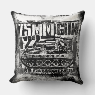 75mm gun T22 Throw Pillow Throw Pillow