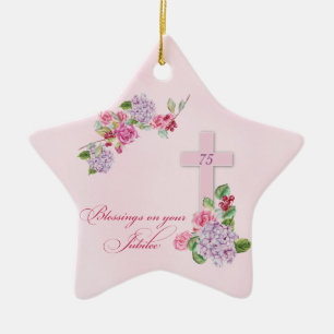 75th Anniversary of Religious Life Catholic Nun Ceramic Ornament