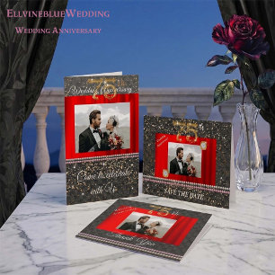 75th Anniversary Save the Date Diamond & Photo Invitation