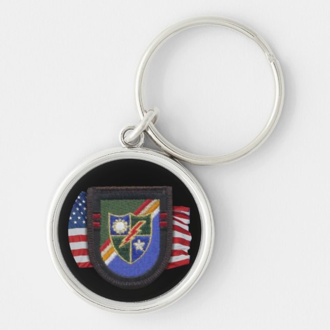 75th army airborne rangers veterans vets flash Key Key Ring (Front)