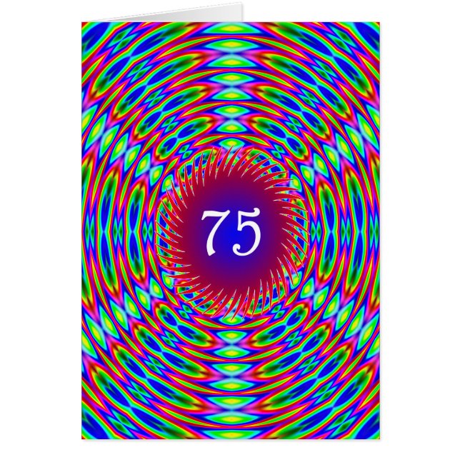 75th Birthday Abstract Trippy Swirls (Front)
