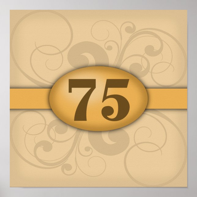 75th Birthday / Anniversary Party Poster (Front)